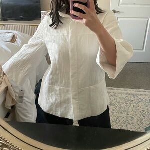 Lafayette 148 New York White Textured Blazer